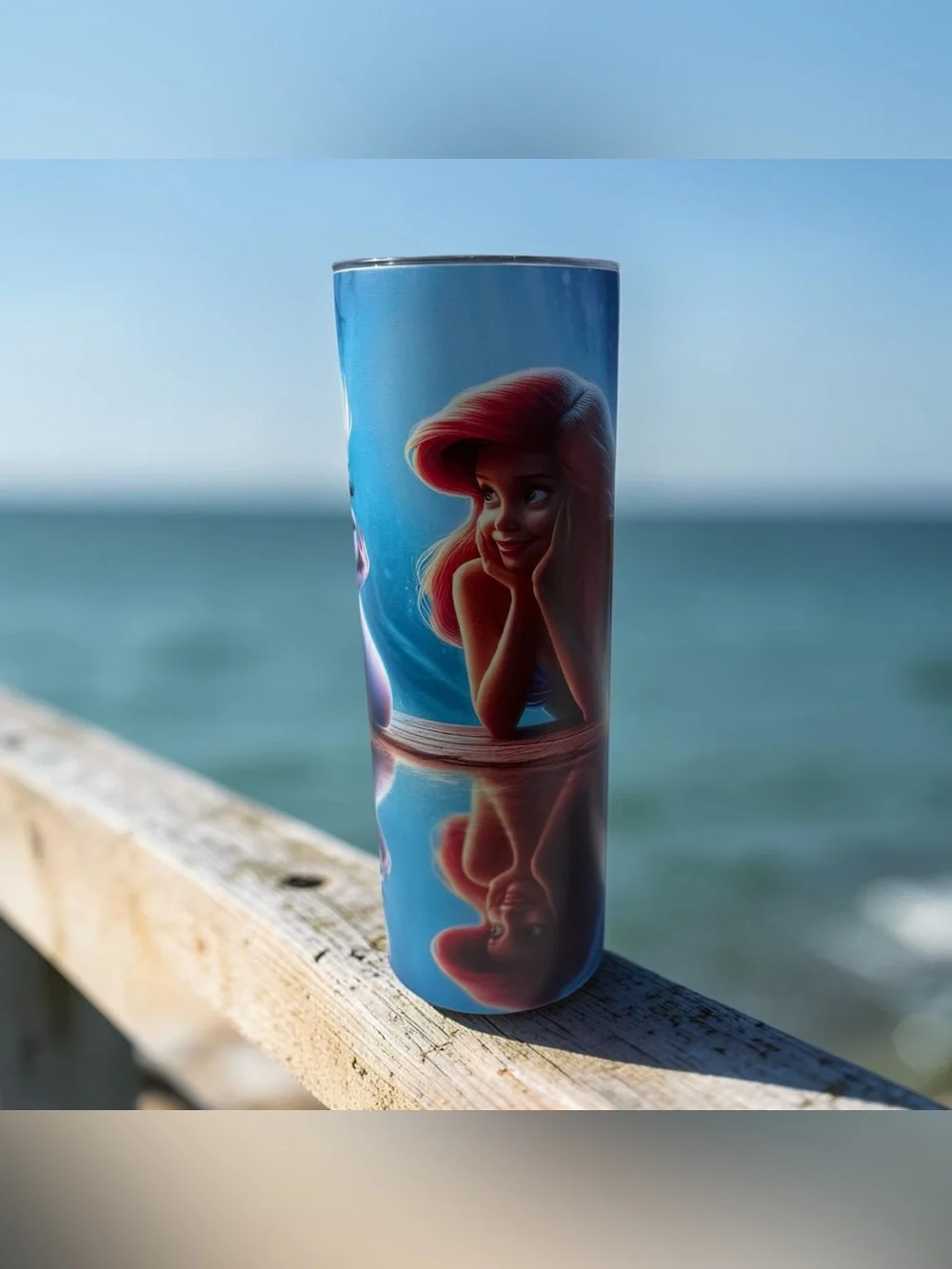 🔥 Brand New Ursula and Ariel Character Tumbler - Blue & Purple Design